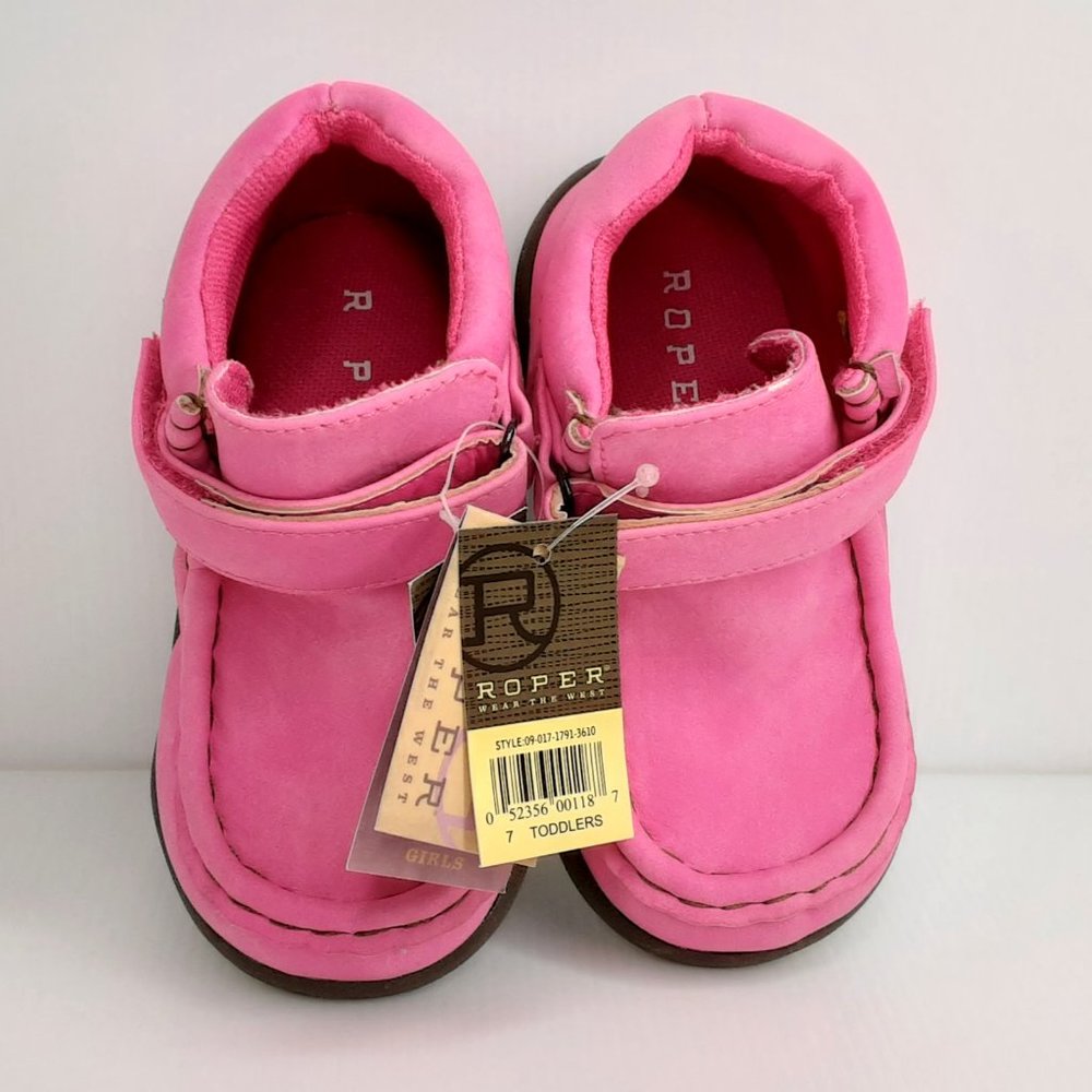 'ROPER' 'CHUKKA' MOCCASIN 'PETAL PINK' VELCRO WRAP ANKLE HIGH SHAFT BOOTS - Picture 7 of 16
